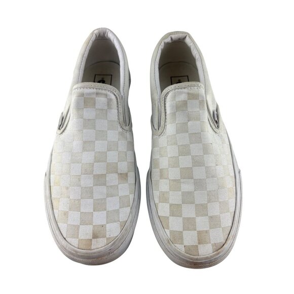 Vans Slip-On Tan Checkerboard Skate Shoe Men’s Size US 9.5 Women’s US 11 UNISEX - Picture 2 of 9